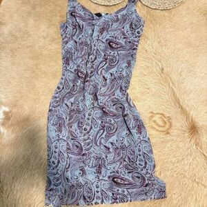 NWT vintage Y2K 100% silk purple paisley sleeveless dress 8P